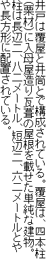 ��˂͕����ƈ䓛�Ƃō\������Ă���B�����́A�l�{���i�I�ށj�ɓ��ꉮ���芢���̉������ڂ����P���Ȍ����B���͒��ӓ�A���񃁁[�g���A�Z�ӓ�A�Z�񃁁[�g���Ƃ�Ⓑ���`�ɔz�u����Ă���B
