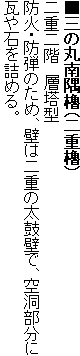 ���O�̊ۓ���E�i��d�E�j
��d��K�@�w���^
�h�΁E�h�e�̂��߁A�ǂ͓�d�̑��ەǂŁA�󓴕����Ɋ���΂��l�߂�B